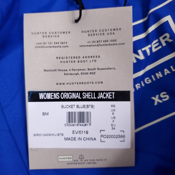 NWT Hunter Blue Original Shell Packable Jacket - Picture 2 of 12